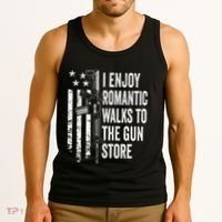 I Enjoy Romantic Walks To The Gun Store Pro Gun Owner Rights Tank Top thumb 3