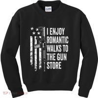 I Enjoy Romantic Walks To The Gun Store Pro Gun Owner Rights Kids Sweatshirt thumb 0