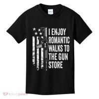 I Enjoy Romantic Walks To The Gun Store Pro Gun Owner Rights Kids T-Shirt thumb 0