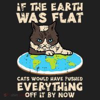 If Earth Was Flat Cat Pushed Everything Women's Sweatshirt thumb 2