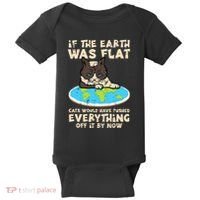 If Earth Was Flat Cat Pushed Everything Baby Bodysuit thumb 0