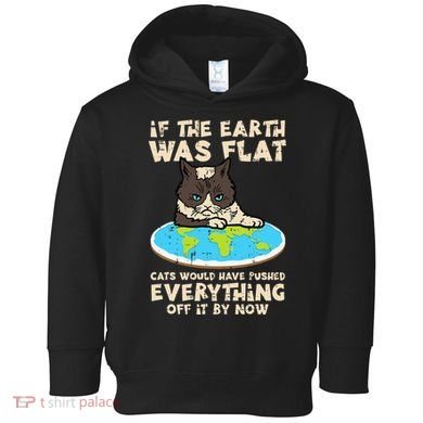 If Earth Was Flat Cat Pushed Everything Toddler Hoodie