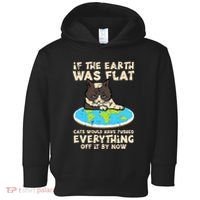 If Earth Was Flat Cat Pushed Everything Toddler Hoodie thumb 0