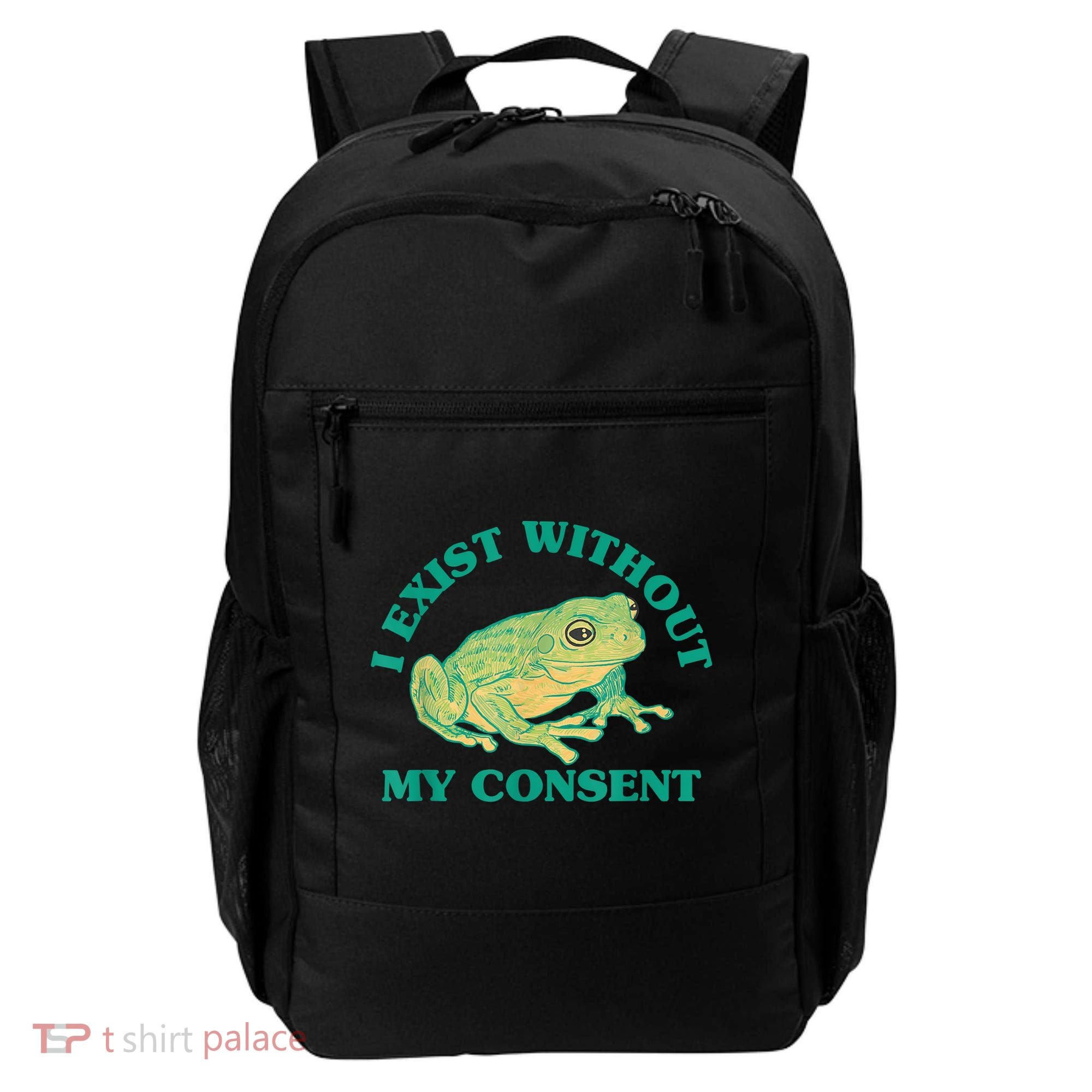 I Exist Without My Consent Frog Funny Meme Backpack