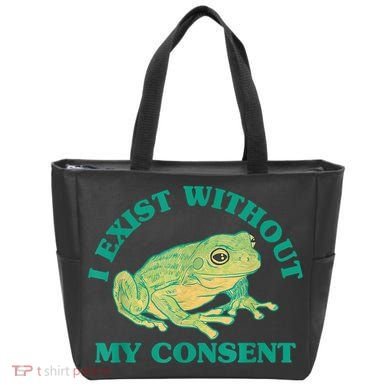 I Exist Without My Consent Frog Funny Meme Tote Bag