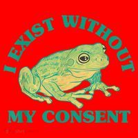 I Exist Without My Consent Frog Funny Meme Santa Hat thumb 1