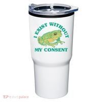 I Exist Without My Consent Frog Funny Meme Tumbler thumb 0