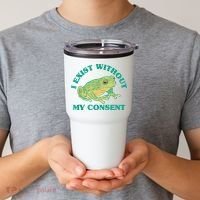 I Exist Without My Consent Frog Funny Meme Tumbler thumb 2