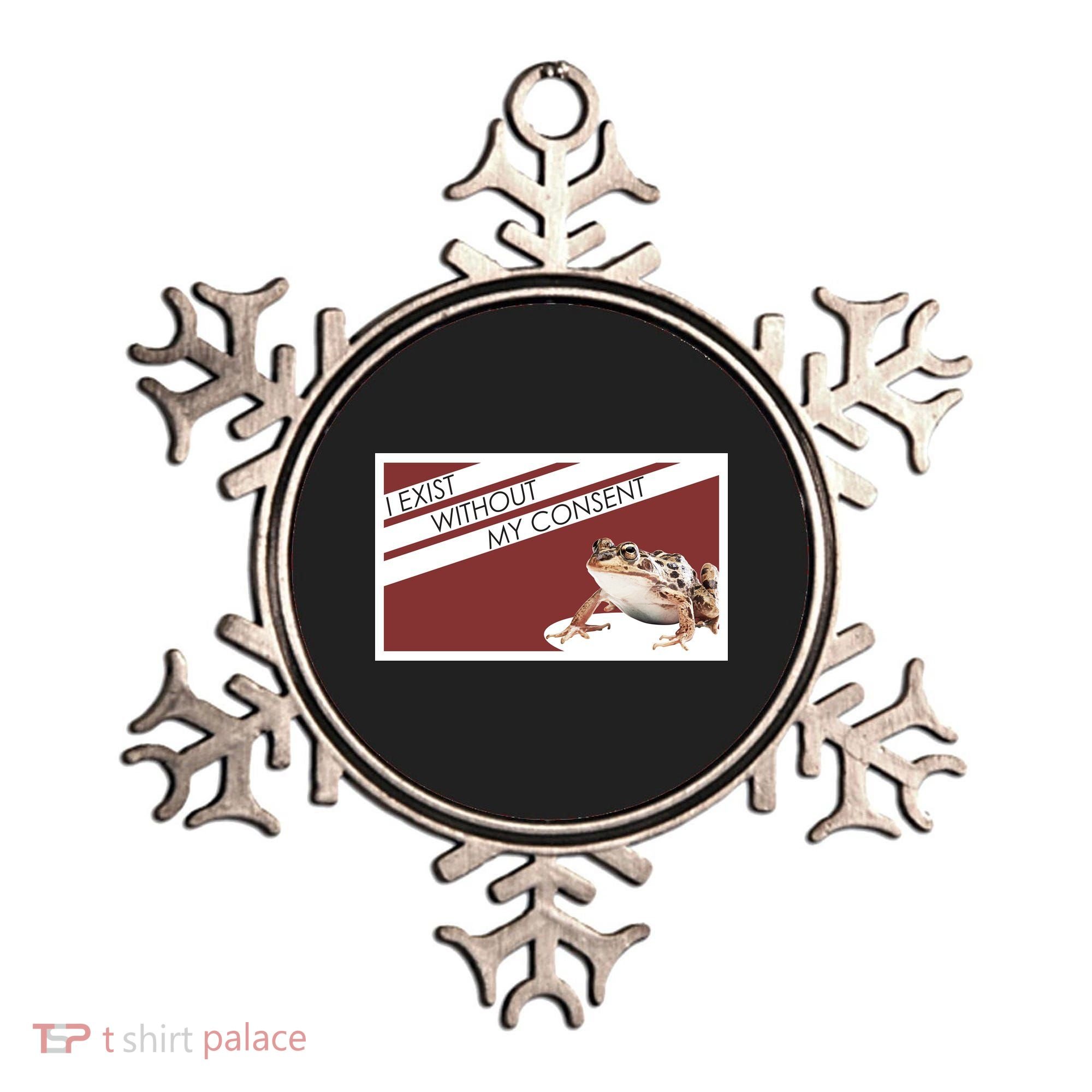 I Exist Without My Consent Funny Meme Frog Ornament