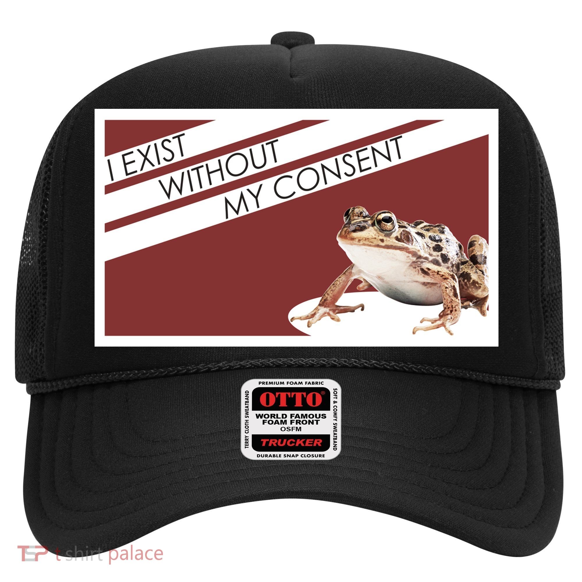 I Exist Without My Consent Funny Meme Frog Hat