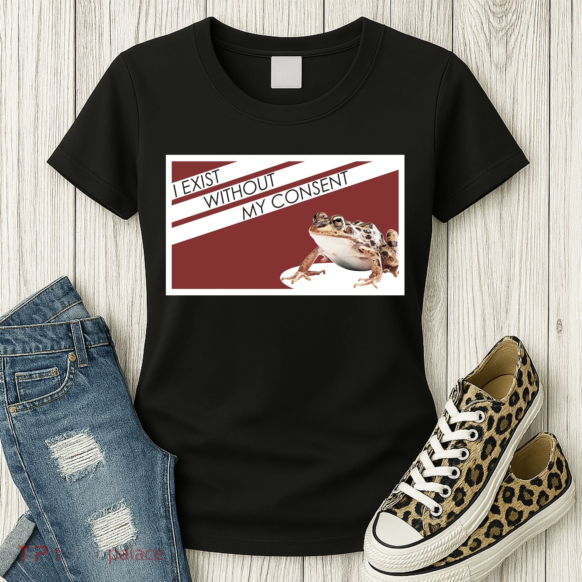 I Exist Without My Consent Funny Meme Frog Women's T-Shirt