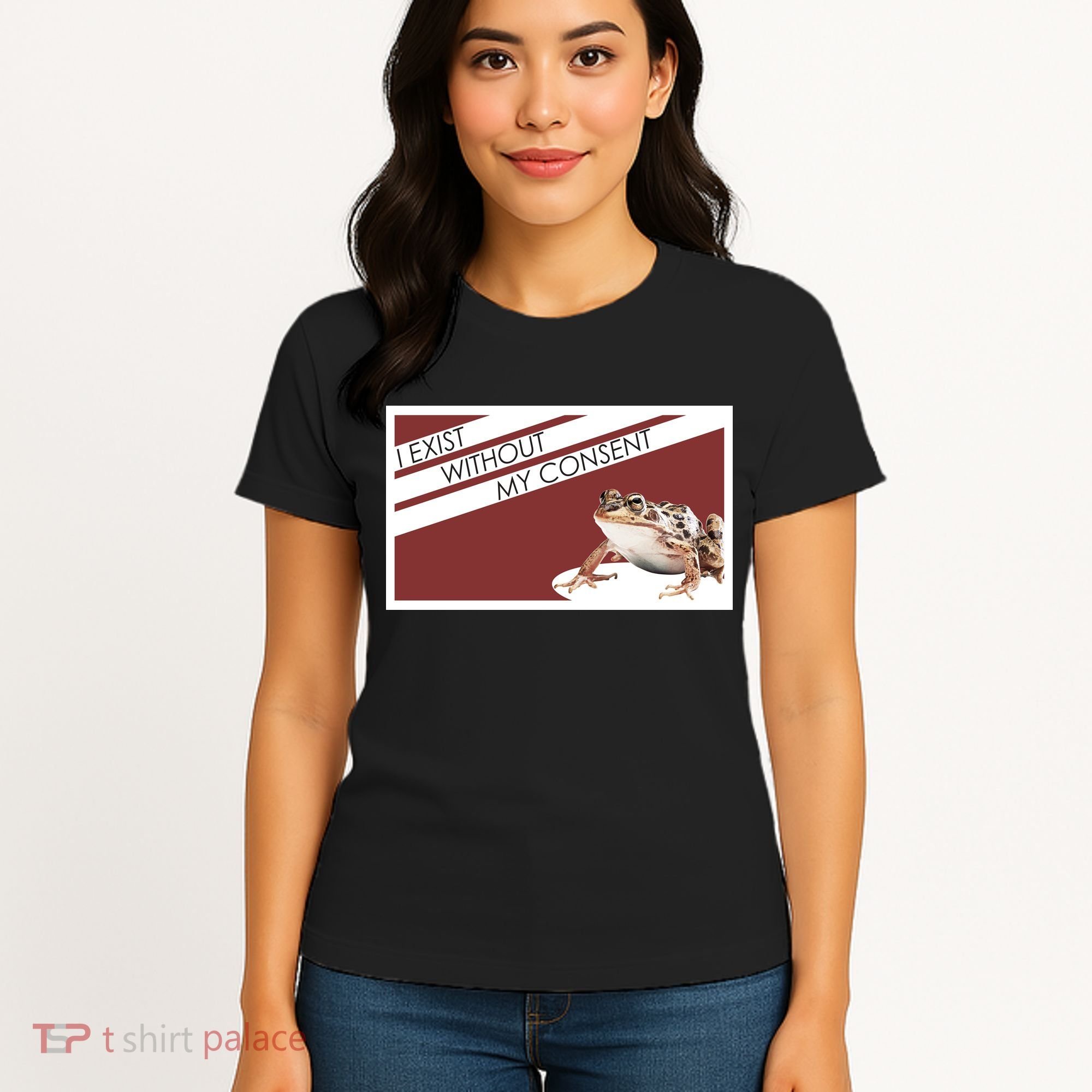 I Exist Without My Consent Funny Meme Frog Women's T-Shirt