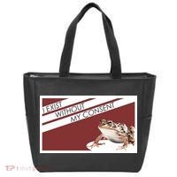 I Exist Without My Consent Funny Meme Frog Tote Bag thumb 0