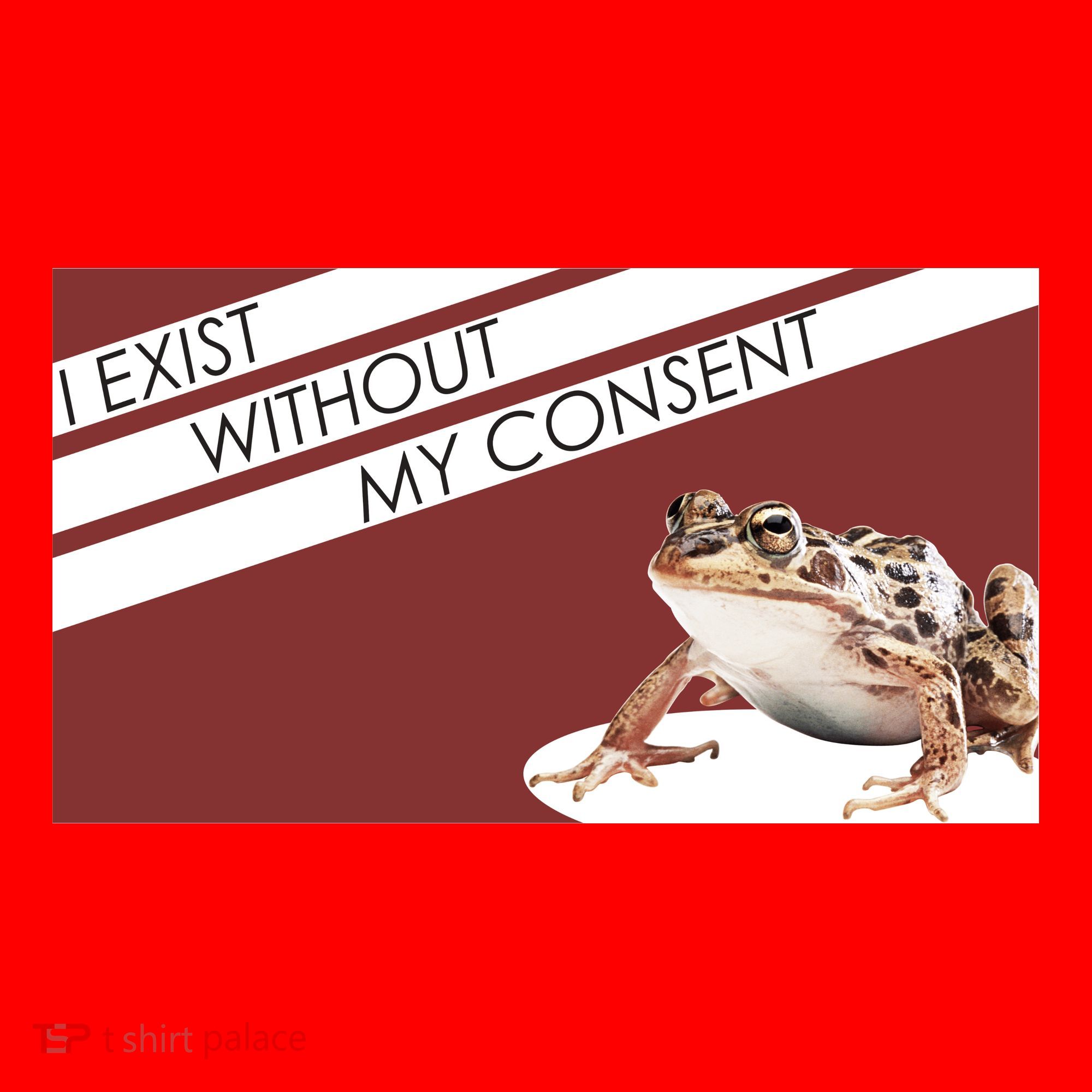 I Exist Without My Consent Funny Meme Frog Santa Hat