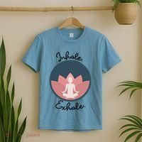 Inhale Exhale Yoga Meditation Zen Peace Breathe Wellness Gift T-Shirt thumb 2