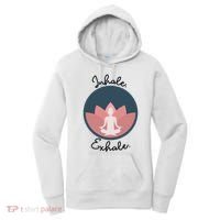 Inhale Exhale Yoga Meditation Zen Peace Breathe Wellness Gift Women's Hoodie thumb 0