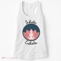 Inhale Exhale Yoga Meditation Zen Peace Breathe Wellness Gift Women's Tank Top thumb 0