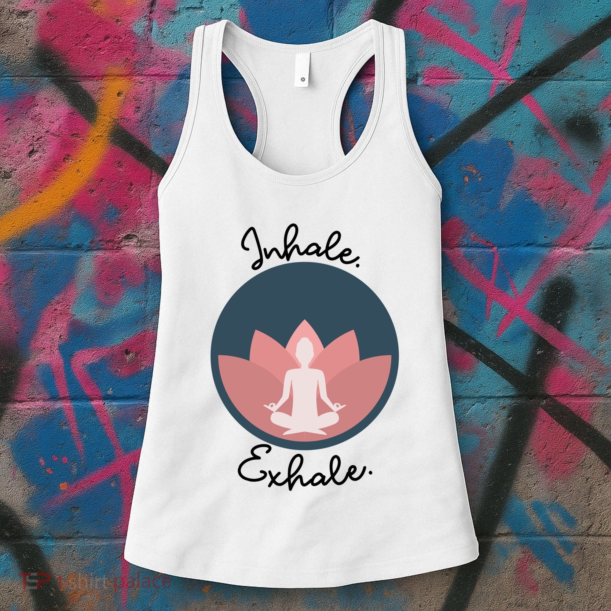 Inhale Exhale Yoga Meditation Zen Peace Breathe Wellness Gift Women's Tank Top