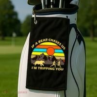 If A Bear Chases Us I'm Tripping You Golf Towel thumb 2