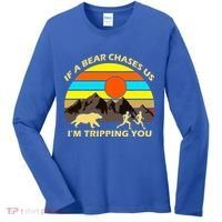 If A Bear Chases Us I'm Tripping You Women's Long Sleeve Shirt thumb 0