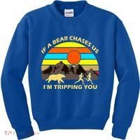 If A Bear Chases Us I'm Tripping You Kids Sweatshirt thumb 0