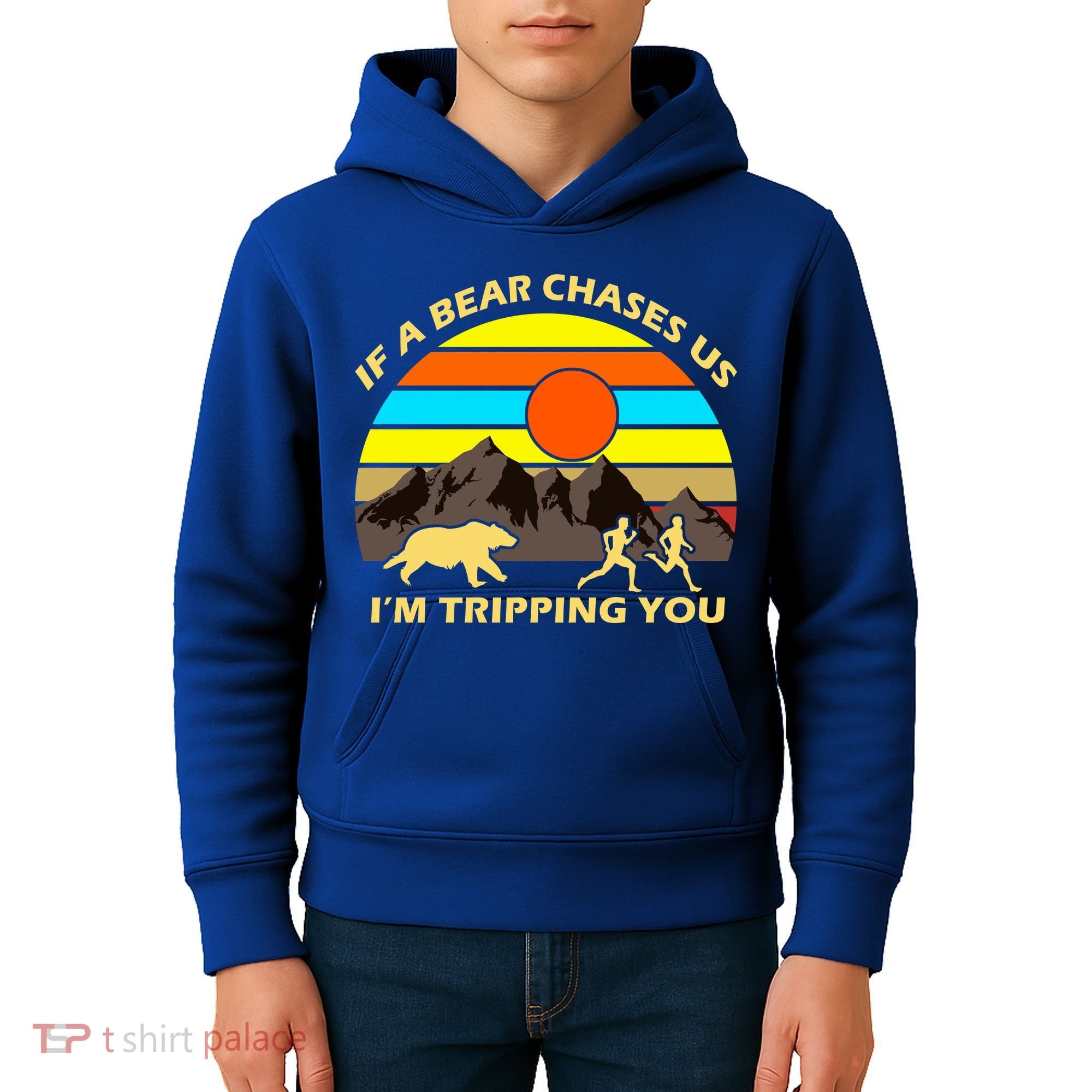 If A Bear Chases Us I'm Tripping You Kids Hoodie
