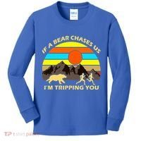 If A Bear Chases Us I'm Tripping You Kids Long Sleeve Shirt thumb 0