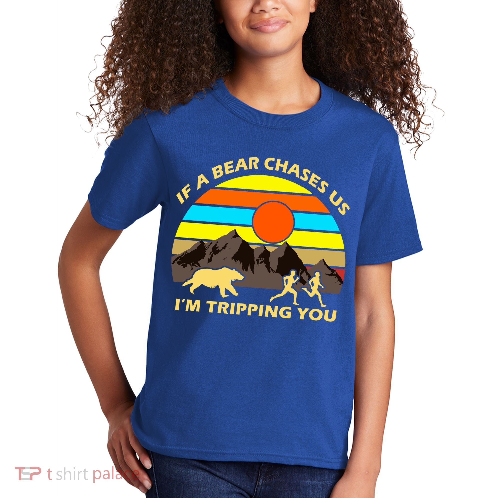 If A Bear Chases Us I'm Tripping You Kids T-Shirt