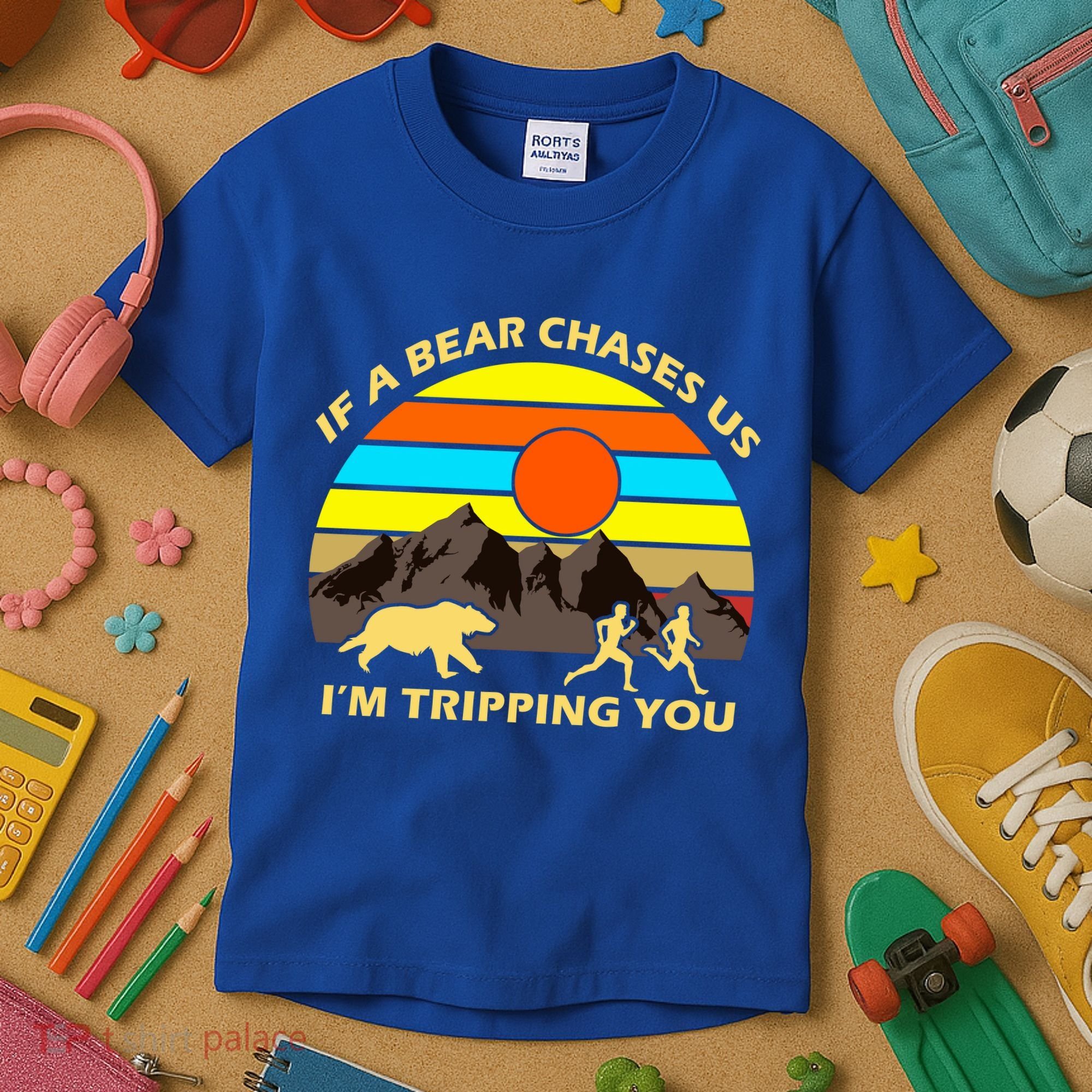 If A Bear Chases Us I'm Tripping You Kids T-Shirt