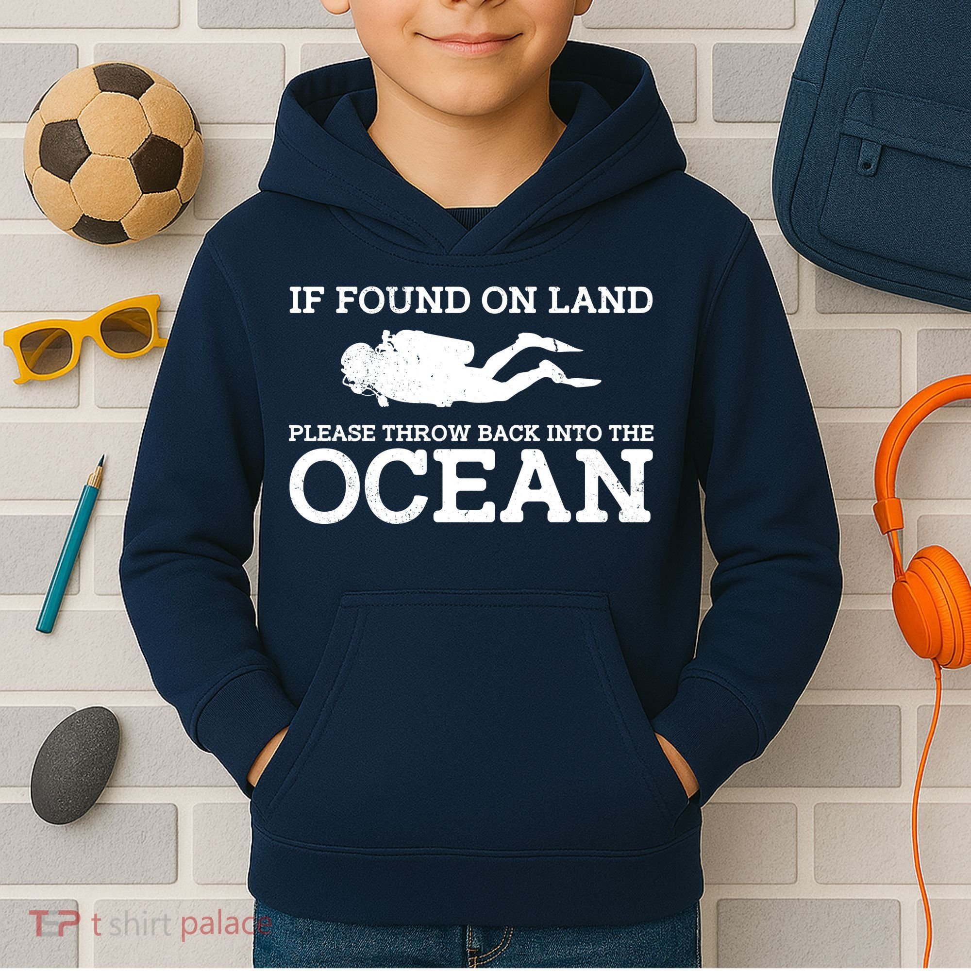 If Found On Land Please Throw Back Into The Ocean Kids Hoodie
