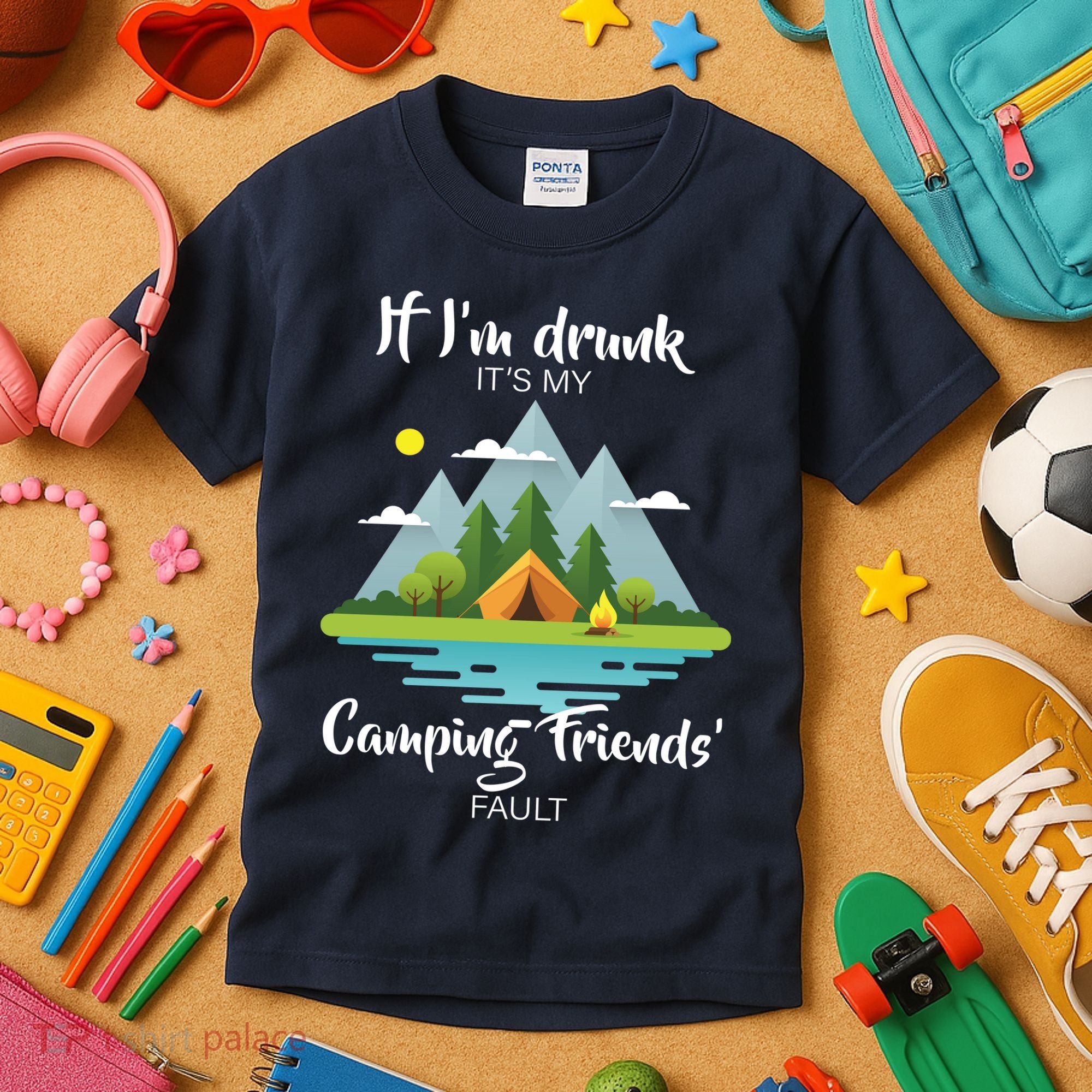 If I'm Drunk It's My Camping Friends Fault Kids T-Shirt