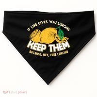 If Life Gives You Lemons Keep Them USA-Made Doggie Bandana thumb 0