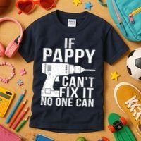If Pappy Can't Fix It No One Can Kids T-Shirt thumb 3