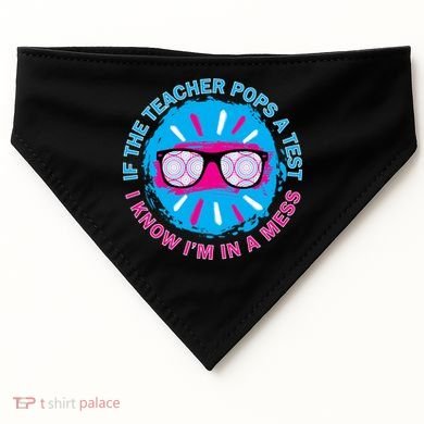 If The Teacher Pops A Test I Know I'm In A Mess USA-Made Doggie Bandana