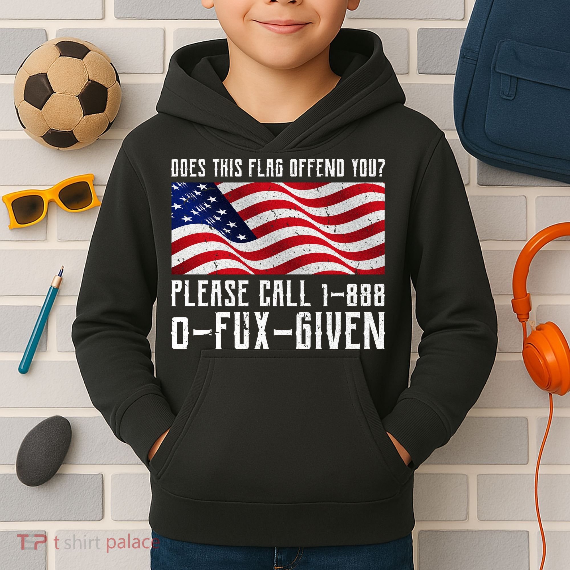 If This Flag Offend You Call 1 888-0-Fux-Given Kids Hoodie