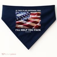 If This Flag Offends You I'll Help You Pack USA-Made Doggie Bandana thumb 0