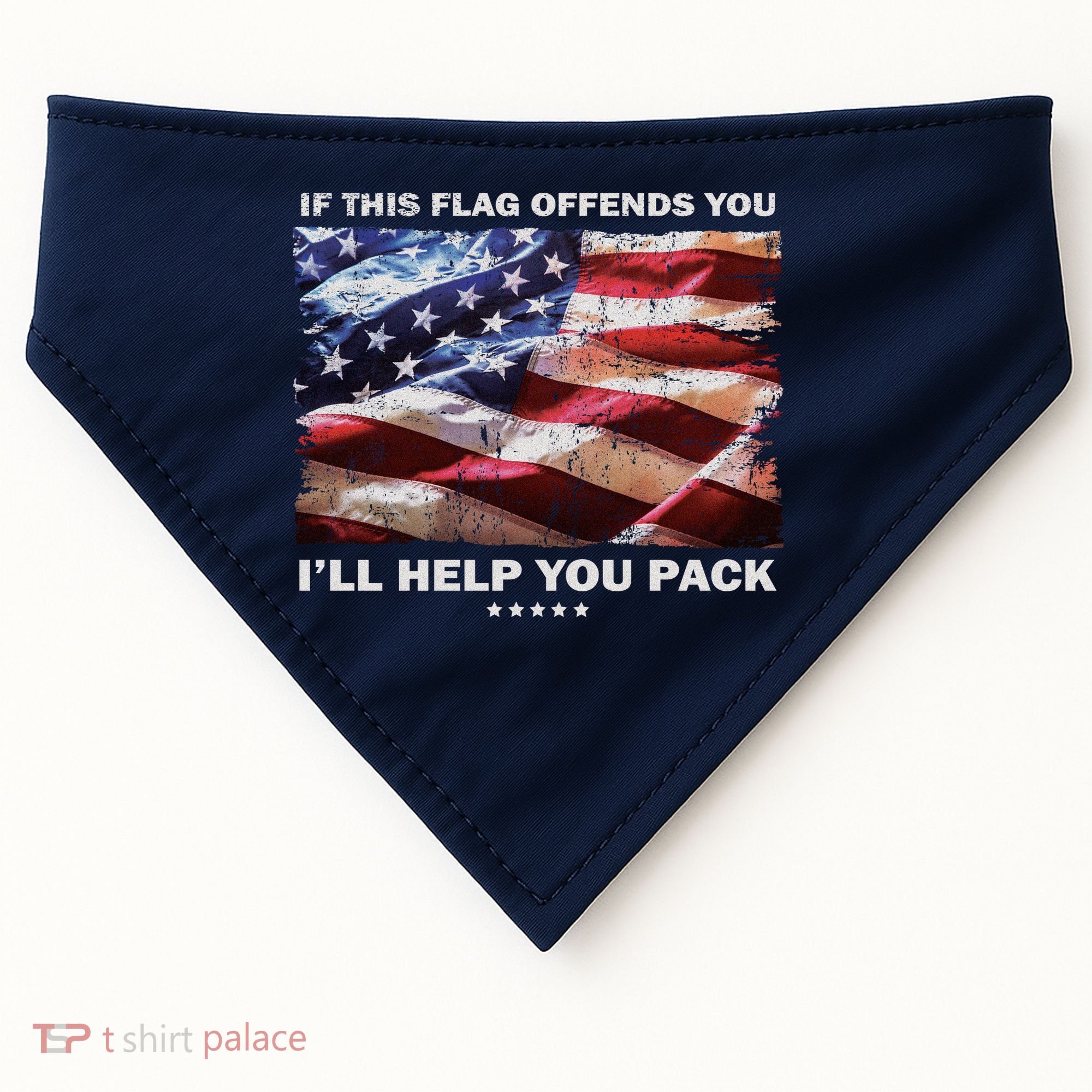 If This Flag Offends You I'll Help You Pack USA-Made Doggie Bandana