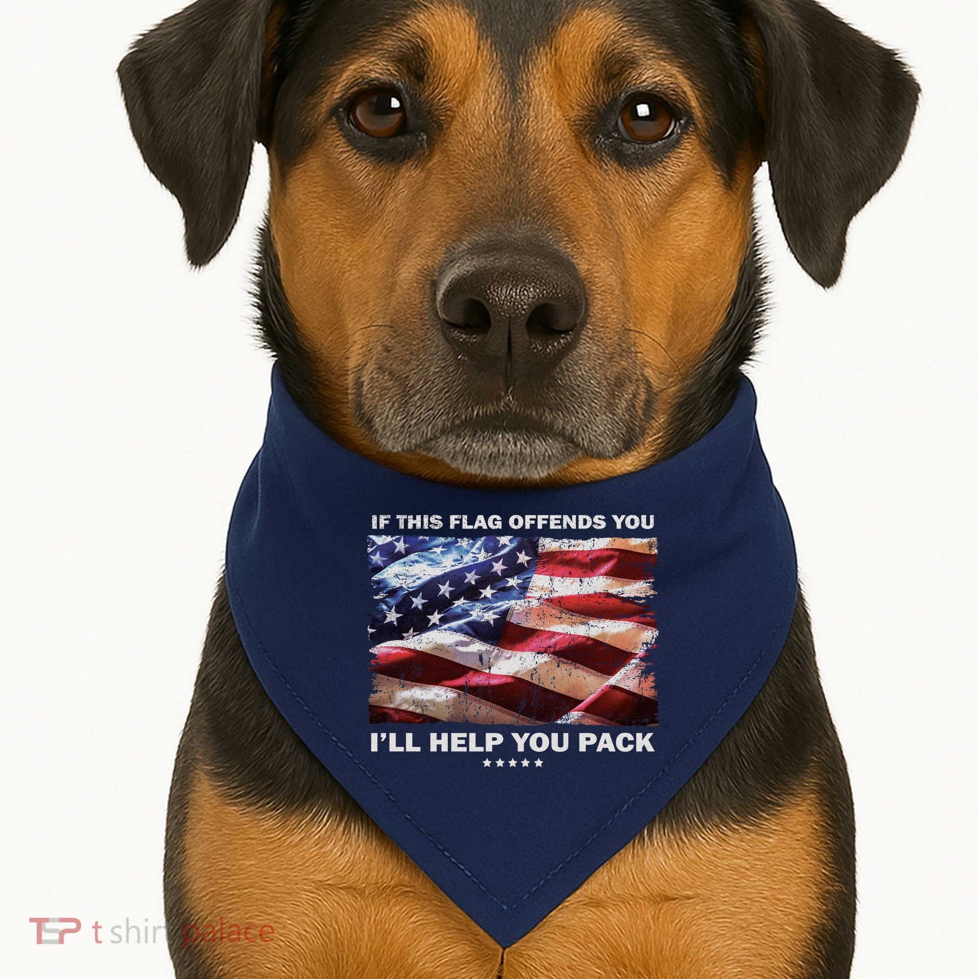 If This Flag Offends You I'll Help You Pack USA-Made Doggie Bandana