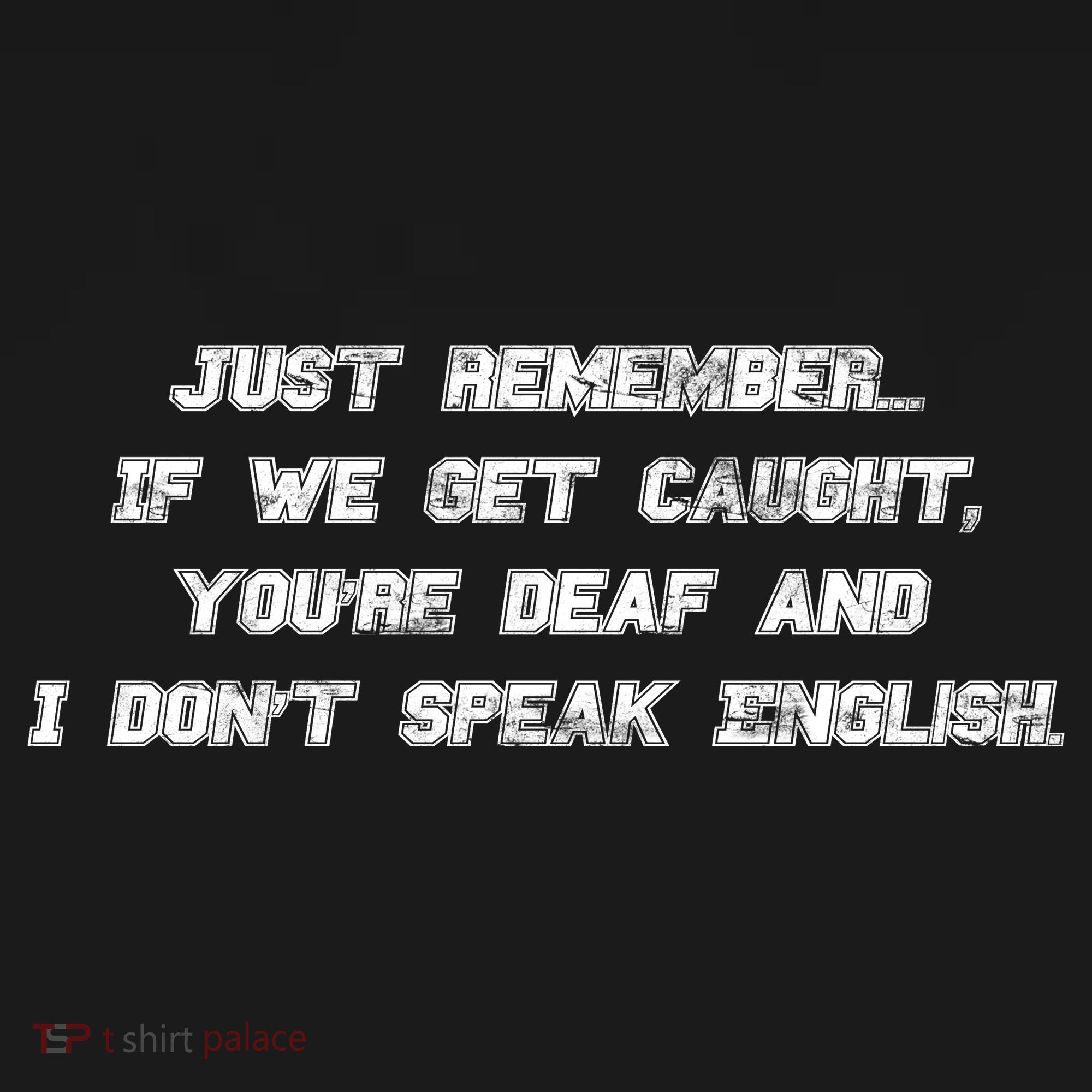 If We Get Caught You're Deaf And I Don't Speak English  Apron