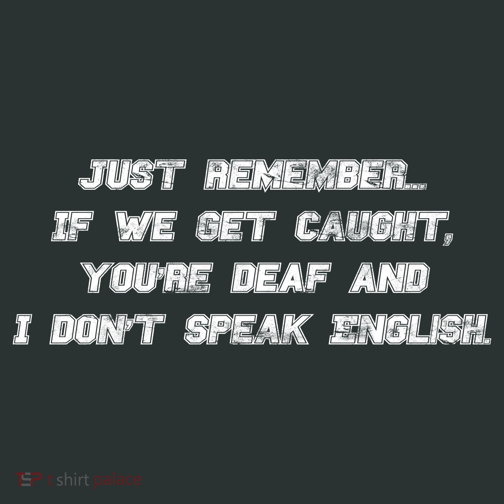 If We Get Caught You're Deaf And I Don't Speak English  Women's T-Shirt