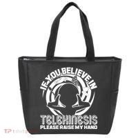 If You Believe In Telekinesis Raise My Hand Tote Bag thumb 0