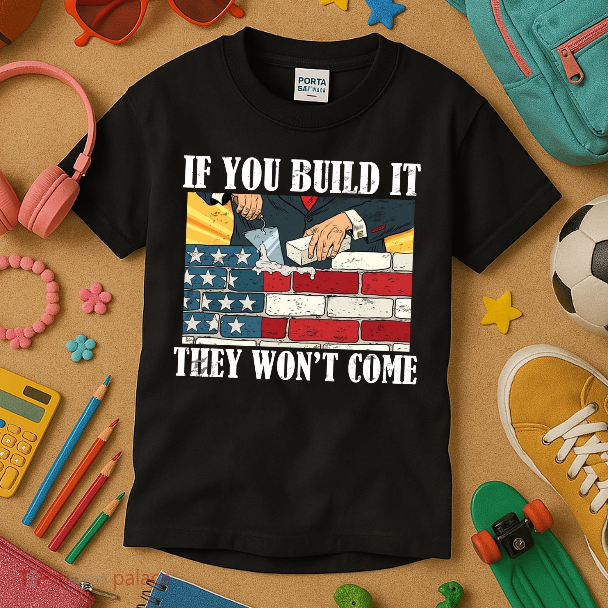 If You Build It They Won't Come Funny Trump Kids T-Shirt