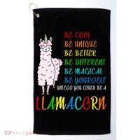 If You Can be Anything Be A Llamacorn Golf Towel thumb 0