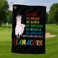 If You Can be Anything Be A Llamacorn Golf Towel thumb 1