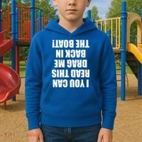 If You Can Read This Drag Me Back In The Boat Kids Hoodie thumb 2
