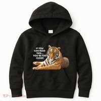 If You Can Read This You're Too Close Funny Tiger Kids Hoodie thumb 0
