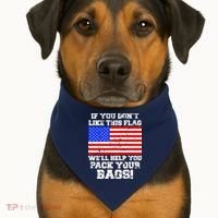 If You Don't Like this Flag Pack Your Bags USA USA-Made Doggie Bandana thumb 1