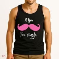If You Moustache I'm Single Valentine's Day Tank Top thumb 3