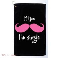 If You Moustache I'm Single Valentine's Day Golf Towel thumb 0