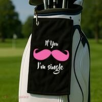 If You Moustache I'm Single Valentine's Day Golf Towel thumb 2